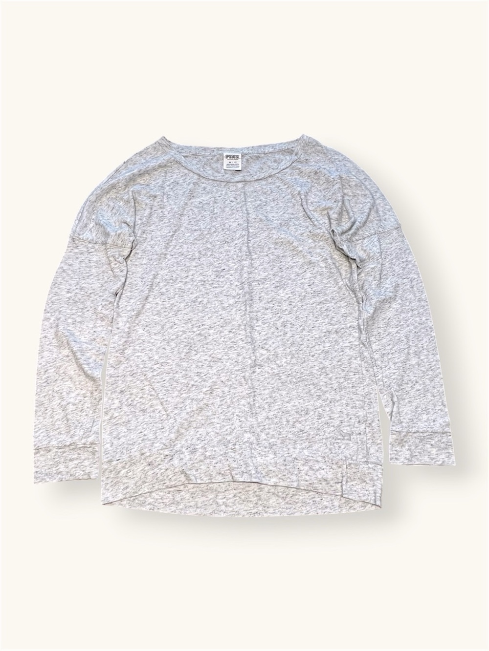 PINK Victoria's Secret | Oversized Long Sleeve T-Shirt | Heather Gray | Campus
